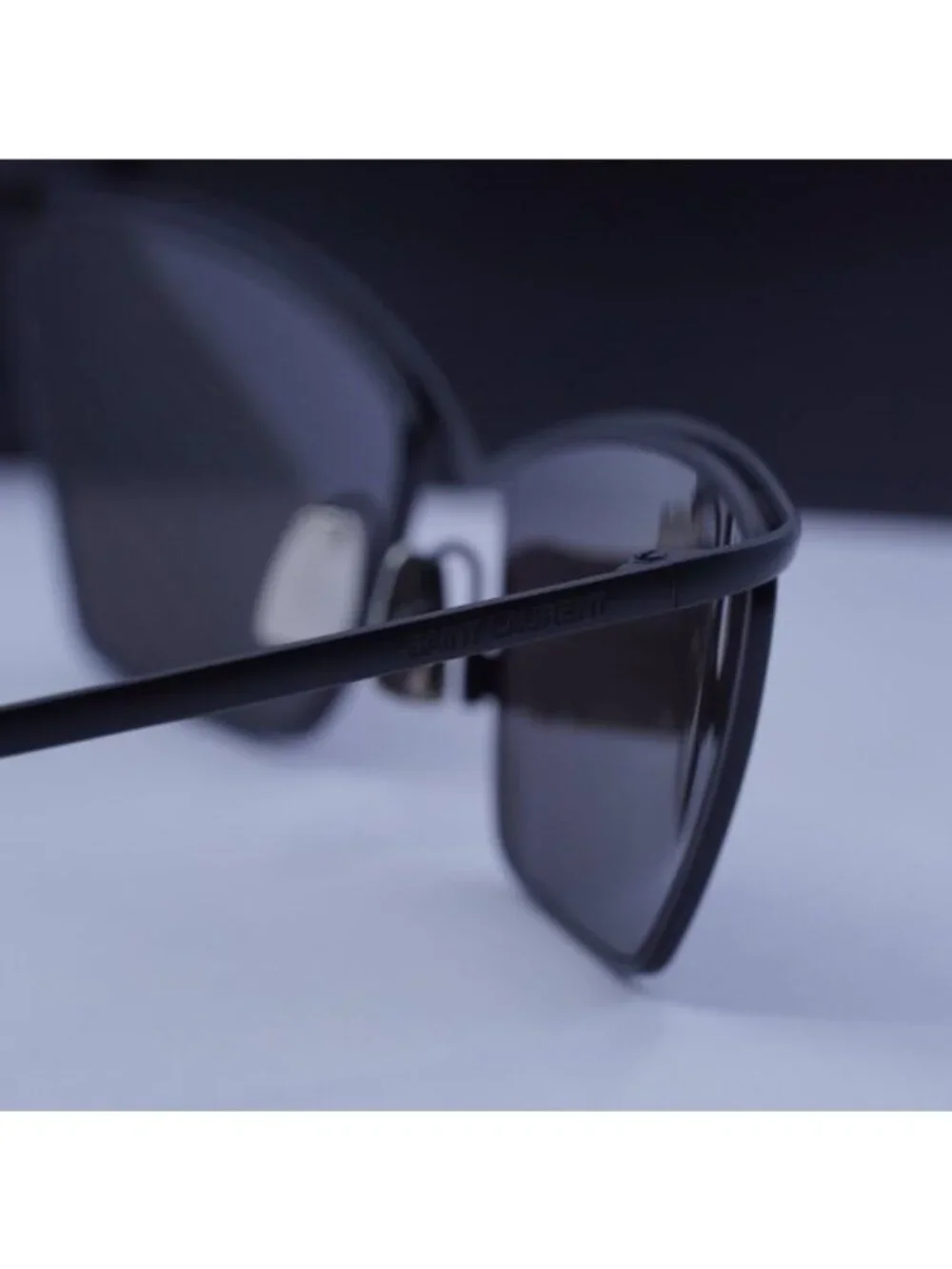 Saint Laurent SL637 001 Sunglasses Black Cat Eye Frame, Black Lenses